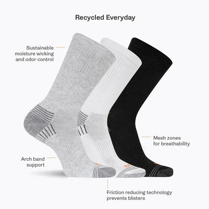 Recycled Everyday Crew Sock 3 Pack - US 3454